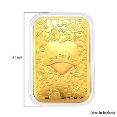 24K Gold Heart Love Forever Embossed Sheet 31 Ã— 45.5mm 10mg