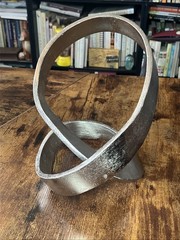 Metal Abstract Ribbon Sculpture Metal Art Modernist Mid Century Mcm
