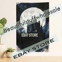 Dark Fantasy Skyline Tapestry moon castle night gothic 39X59 in
