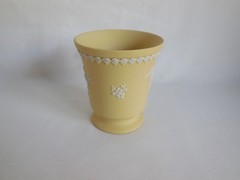 Wedgwood Primrose Yellow Jasperware Prunus Cherry Blossom Vase