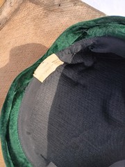 Antique Edwardian Green Velvet With Peacock Feathers Women’s Hat