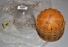 Longaberger Foyer Basket in Light Brown /Protector–signed+2006