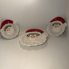 Vintage Fitz And Floyd “Stocking Stuffers”3 Piece Dish Set