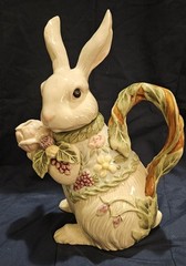Fitz & Floyd Fauna and Flora 2003 Teapot Rabbit Tea Bunny Spring RARE