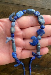 Ancient Lapis Lazuli Beads Bactrian Strand C.300 BC Necklace Jewelry Sterling S