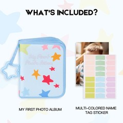 Álbum de fotos para bebés, de tela suave, ideal para baby showers, color azul