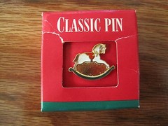 Classic Hallmark Pin 1″ Rocking Horse Christmas Vintage