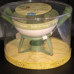 NEW JOE Dipping Desire Chocolate FONDUE Ceramic Bowl Forks Metal Burner Fun