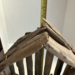 Vtg Driftwood Nativity Creche Hand Crafted Wood Sticks Folkart Rustic Display