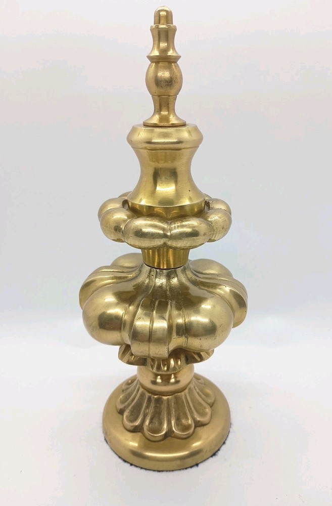 Vintage Solid Brass Victorium Finial Original Finish Table Top Door Stop 9″ EUC