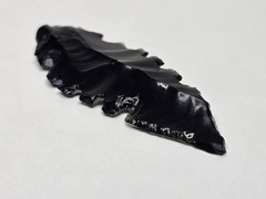Black Obsidian Style Hand Knapped Arrowhead Point 2.5 In Authenticity Unknown