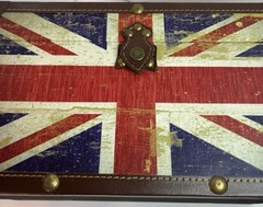 Union Jack UK Flag Treasure Box Chest United Kingdom Trunk Collectible