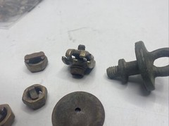Metal Detector Finds Lot Brass? Copper? Eagle? Military Button? Clamp MK