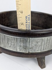 Norwegian Wooden Ale Bowl Norway Viking Vessel Trinket Candle Tray Metal Stamped
