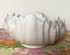 Vtg Lenox Cream Shell Leaf Shaped Bowl Serving Dish Coastal Decor Made in USA
