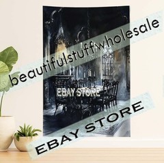 Gothic Chandelier Table Scene Wall Hanging Tapestry witchcraft decor 39X59 in