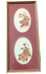 Pressed Real English Flowers Village Green Country Crafts Framed Art 12×6″ Sign