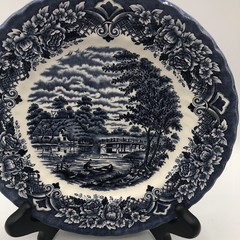 Royal Art Staffordshire Transfer Ware Blue And White 2 Plates