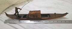 Vintage Gondola Gondolier Music Box Copper Color Plated READ Repair Project