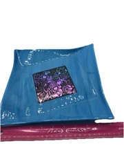 Beautiful Blue Art Glass Plate Dish Fun