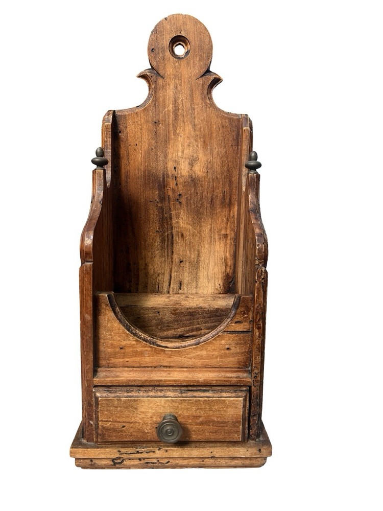 Vtg Italy Wormwood Gothic Hanging Freestanding Pipe Box Candle Wall Box Drawer