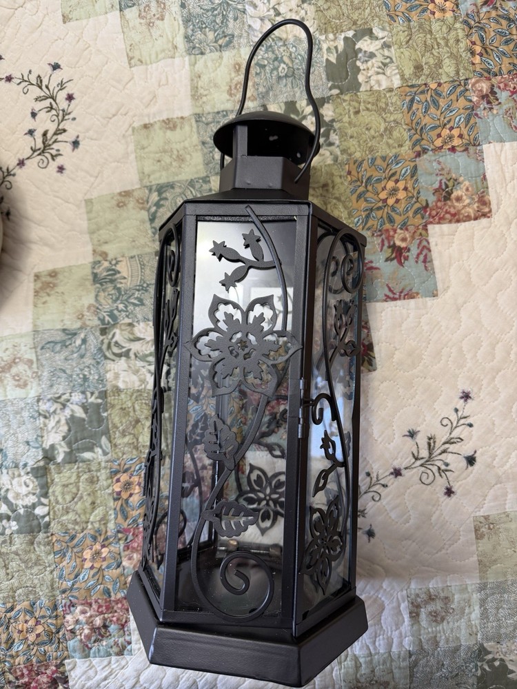 Longaberger Wrought Iron Summertime Floral Hanging Lantern