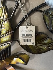Pier 1 Vtg Tole Metal Wall Hanging Floral Hydrangea Art Sculpture