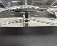 Vtg ATLANTIS Portugal Full Lead Crystal Triangle Trinket /Candy Dish MCM Style