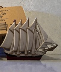 Vintage Nautical Sailing Ships Burlwood HOMCO Wall Art Decor Plaques Made In USA