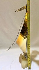 VTG Brass Sailboat Seagull Sculpture DeMott Signed Marble Quartz Base 13″