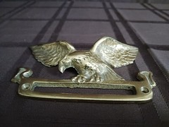 Vintage Brass Eagle Guard Mounting Frame Mail Slot 716 E Edwardian Rare
