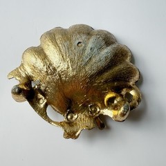 Vintage Hollywood Regency Gilt Metal Leaf Birds Soap Trinket Dish Catchall