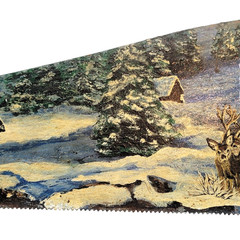 Folk-Art Oil Painting on a Vintage Hand Saw – Winter Deer Scene – Artist Signed