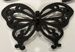Vintage Homco/ Dart Butterfly Faux Rattan Wall Decor Set of 3, Made In USA