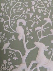 Green Wedgwood Jasperware Parian Porcelain Wall Plaque Flora and Fauna FRAMED