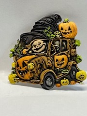 Neil Eyre Designs Halloween Haunted Witch Hat Car Ghouls Mummy Pumpkins Magnet