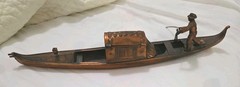 Vintage Gondola Gondolier Music Box Copper Color Plated READ Repair Project
