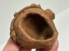 AMAZING LARGE PRE-COLUMBIAN HUMAN HEAD EFFIGY POTTERY BOTTLE / JAR, MEXICO