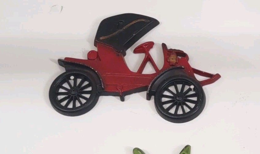 Vintage Sexton Cast Iron Antique Car Wall Hanging Decor RED