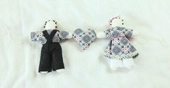 Handmade Cloth Doll Heart Decoration Craft Cottage Decor Country Friendship