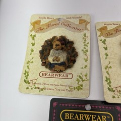 Boyds The Bearwear Collection Set 0f 5 New On Cards Pins Brooches Oakley Minnie