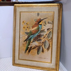 Pair of Vintage Basil Ede Bird Plaques-Gilt on Wood-Made in Italy-16 x 12-1940’s