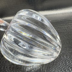 Heavy Clear Lead Crystal Cut Glass Apple Fruit Art Glass Figurine Paperweight