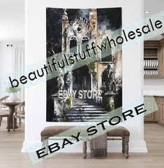 Gothic Gate Wall Hanging Tapestry Haunted Fantasy 39X59 in