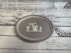 Wedgewood Jasperware Lilac Purple Cupid and Psyche Oval Tray 10″
