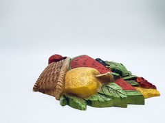VTG 1975 Homco/Syroco #7350 #73510 USA 2pc Fruit Wall Hanging Plaques Farmhouse