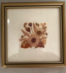 Pressed English Flowers Village Green Country Crafts England Framed Pair Signed