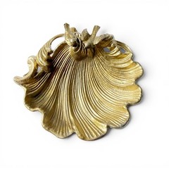 Vintage Hollywood Regency Gilt Metal Leaf Birds Soap Trinket Dish Catchall