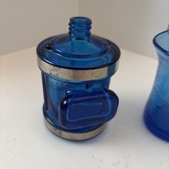 Assorted Vintage Blue And Cobalt Blue Glass Lot Of 8 See Description Below ￼