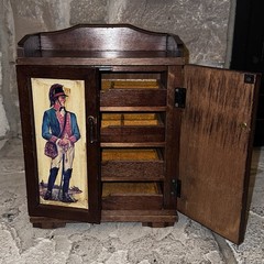 Vintage Revolutionary War Bicentennial 4-Drawer Decoupage Jewelry Chest Box MCM